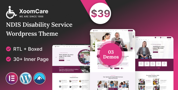 Xoomcare - NDIS Disability & Elderly Special Care WordPress Theme